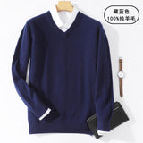 Aidase Super 100% Cashmere Sweater Men Pullover 2022 Autumn Winter Warm Classic V-neck Sweaters Male Jumper Jersey Hombre Pull Homme aidase-shop