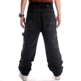 Aidase Mens Jeans Top Rushed Stripe Loose Hip Hop Jeans Men Printed Hiphop Demin Pants Tide Trousers Embroidered Flower Wings aidase-shop