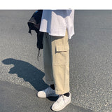Aidase Vintage Men Corduroy Pocket Baggy Cargo Pants 2021 Joggers Mens Japanese Streetwear Wide Leg Pants Male Korean Trousers aidase-shop