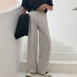 Aidase 2021 Autumn New Wide-leg Mop Pants For Men Korean Streetwear Fashion Loose Straight High Rise Pants Casual Trousers 9Y3527 aidase-shop
