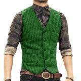 Aidase Men's V-Neck Suit Vests Fashion Formal Slim Fit Business Dress Vest Waistcoat Steampunk aidase-shop