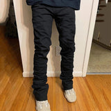 Men Black Washed Jeans 2021 New Fashion Personality Biker Slim Denim Pants Retro Trousers Skull Printed Design Street Jeans aidase-shop