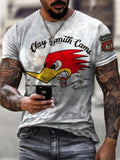 2022 New Men's Casual Round Neck Short Sleeve Harajuku High Street Printed Long Hedging Men's T-shirt Top aidase-shop