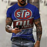 2022 New Men's Casual Round Neck Short Sleeve Harajuku High Street Printed Long Hedging Men's T-shirt Top aidase-shop