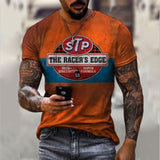 2022 New Men's Casual Round Neck Short Sleeve Harajuku High Street Printed Long Hedging Men's T-shirt Top aidase-shop