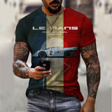 2022 New Men's Casual Round Neck Short Sleeve Harajuku High Street Printed Long Hedging Men's T-shirt Top aidase-shop