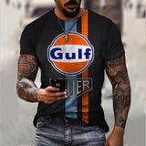 2022 New Men's Casual Round Neck Short Sleeve Harajuku High Street Printed Long Hedging Men's T-shirt Top aidase-shop