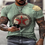 2022 New Men's Casual Round Neck Short Sleeve Harajuku High Street Printed Long Hedging Men's T-shirt Top aidase-shop