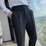 Aidase British Style Autumn New Solid Business Casual Suit Pants Men Clothing Simple All Match Formal Wear Office Trousers Straight 36 aidase-shop