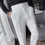 Aidase British Style Autumn New Solid Business Casual Suit Pants Men Clothing Simple All Match Formal Wear Office Trousers Straight 36 aidase-shop
