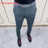 Spring 2021 New Men's Suit Pants Fashion Business Casual Slim Dress Pants Men's Street Wear Social Formal Pantalon Clothing aidase-shop