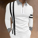 Summer Fashion Patchwork Men Polo Shirts Casual Turn-down Collar Zipper Design Short Sleeve Tops Harajuku Mens' Streetwear aidase-shop