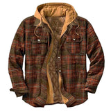 Aidase Autumn Winter Men's Jacket Thick Classic Plaid Print European American Outerwear High Quality Warm Loose Hooded Jacket Man aidase-shop