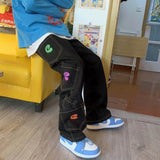 Aidase Retro Pocket Hip Hop Straight Cargo Pants Men and Women Oversize Jeans Trousers Harajuku Streetwear Denim Pants Vintage aidase-shop