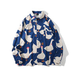 Aidase Casual Street Printed Short Long Sleeve Duck Print Shirt Women Men 2022 Hawaii Beach Oversize Fashion Harujuku Shirts Couple New aidase-shop