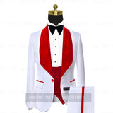 Aidase New Luxury Men Wedding Suits Pink 3 Pieces Custom Groom Suit Dress Tuxedo Slim fit Jacquard Blazer Double Breasted Vest Pant Set aidase-shop