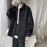 Aidase  Men's Solid Oversized Suede Jackets Korean Style Men Casual Loose Coats 2021 Autumn New Men's Fashion Outerwear aidase-shop