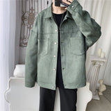 Aidase  Men's Solid Oversized Suede Jackets Korean Style Men Casual Loose Coats 2021 Autumn New Men's Fashion Outerwear aidase-shop