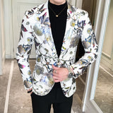 Men Blazer 2021 Spring New Colorblock Plaid Blazer Men Slim Casual Man Blazers Wedding Business Party Clothing Dress Men Coats aidase-shop