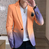 Men Blazer 2021 Spring New Colorblock Plaid Blazer Men Slim Casual Man Blazers Wedding Business Party Clothing Dress Men Coats aidase-shop