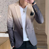 Men Blazer 2021 Spring New Colorblock Plaid Blazer Men Slim Casual Man Blazers Wedding Business Party Clothing Dress Men Coats aidase-shop