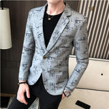 Men Blazer 2021 Spring New Colorblock Plaid Blazer Men Slim Casual Man Blazers Wedding Business Party Clothing Dress Men Coats aidase-shop