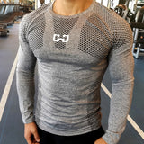 Long Sleeve T-shirt Men Running Sport Cotton Shirt Gym Fitness Training Shirt Male Bodybuilding Tee Tops aidase-shop