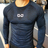 Long Sleeve T-shirt Men Running Sport Cotton Shirt Gym Fitness Training Shirt Male Bodybuilding Tee Tops aidase-shop