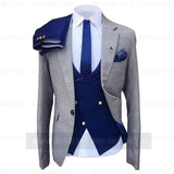 Aidase Fashion Lattice Men's Suit Slim Fit Prom Wedding Suits for Men Groom Tuxedo Jacket Pants Set Custom White Casual Men Blazer aidase-shop