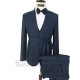 Aidase Fashion Lattice Men's Suit Slim Fit Prom Wedding Suits for Men Groom Tuxedo Jacket Pants Set Custom White Casual Men Blazer aidase-shop