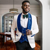 Aidase Fashion Lattice Men's Suit Slim Fit Prom Wedding Suits for Men Groom Tuxedo Jacket Pants Set Custom White Casual Men Blazer aidase-shop