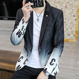 Aidase 2021 Brand clothing Men Fashion Suit Party Coat Casual Slim Fit Jackets Buttons Suit letter Floral Print Painting Blazers Male aidase-shop