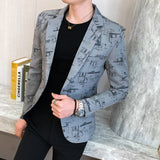 Aidase 2021 Brand clothing Men Fashion Suit Party Coat Casual Slim Fit Jackets Buttons Suit letter Floral Print Painting Blazers Male aidase-shop