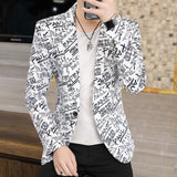 Aidase 2021 Brand clothing Men Fashion Suit Party Coat Casual Slim Fit Jackets Buttons Suit letter Floral Print Painting Blazers Male aidase-shop
