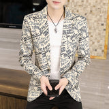 Aidase 2021 Brand clothing Men Fashion Suit Party Coat Casual Slim Fit Jackets Buttons Suit letter Floral Print Painting Blazers Male aidase-shop