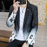 Aidase 2021 Brand clothing Men Fashion Suit Party Coat Casual Slim Fit Jackets Buttons Suit letter Floral Print Painting Blazers Male aidase-shop