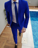 Aidase 2022 New Arrival Royal Blue Prom Suits Groom Tuxedos Latest Coat Pants Designs Mens Wedding Suits Male Slim Fit Jacket+Pants+Tie aidase-shop