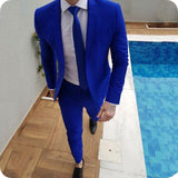Aidase 2022 New Arrival Royal Blue Prom Suits Groom Tuxedos Latest Coat Pants Designs Mens Wedding Suits Male Slim Fit Jacket+Pants+Tie aidase-shop