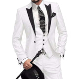 Aidase 2022 New Arrival Groomsmen Peak Black Lapel Groom Tuxedos Burgundy Men Suits Wedding Best Man Blazer (Jacket+Pants+Vest) aidase-shop