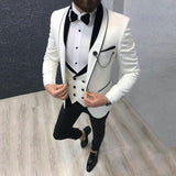 Aidase 2022 New Arrival Groomsmen Peak Black Lapel Groom Tuxedos Burgundy Men Suits Wedding Best Man Blazer (Jacket+Pants+Vest) aidase-shop