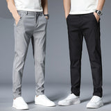 Autumn 2021 New Casual Pants Men Cotton Classic Style Fashion Business Slim Fit Straight Cotton Solid Color Brand Trousers 38 aidase-shop