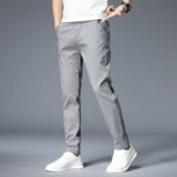 Autumn 2021 New Casual Pants Men Cotton Classic Style Fashion Business Slim Fit Straight Cotton Solid Color Brand Trousers 38 aidase-shop