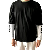 Aidase Autumn High Street Diablo Long-sleeved Men's Fake Two-piece T-shirt Male Students Korean Loose Clothes Trendy Men's Clothing aidase-shop