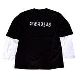 Aidase Autumn High Street Diablo Long-sleeved Men's Fake Two-piece T-shirt Male Students Korean Loose Clothes Trendy Men's Clothing aidase-shop