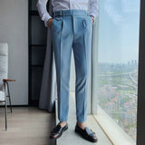 Aidase High Quality British Style Business Casual Slim Fit Men Dress Pants Solid All Match Formal Wear Office Trousers Gentlemen 36-29 aidase-shop