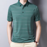 Ymwmhu 2021 New Arrival Polo Shirt Striped Short Sleeve Summer Cool Shirt Streetwear Fashion Male Polo Shirt Men Tops Clothes aidase-shop