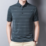 Ymwmhu 2021 New Arrival Polo Shirt Striped Short Sleeve Summer Cool Shirt Streetwear Fashion Male Polo Shirt Men Tops Clothes aidase-shop