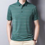Ymwmhu 2021 New Arrival Polo Shirt Striped Short Sleeve Summer Cool Shirt Streetwear Fashion Male Polo Shirt Men Tops Clothes aidase-shop