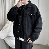 Aidase Black Denim Short Jacket Men Jeans Jacket Coats Casual Windbreaker Pockets Overalls Bomber Streetwear Man Clothing Outwear aidase-shop
