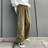 Men women trousers corduroy wide-leg pants autumn new old school fall style retro loose straight casual pants Simplicity neutral aidase-shop